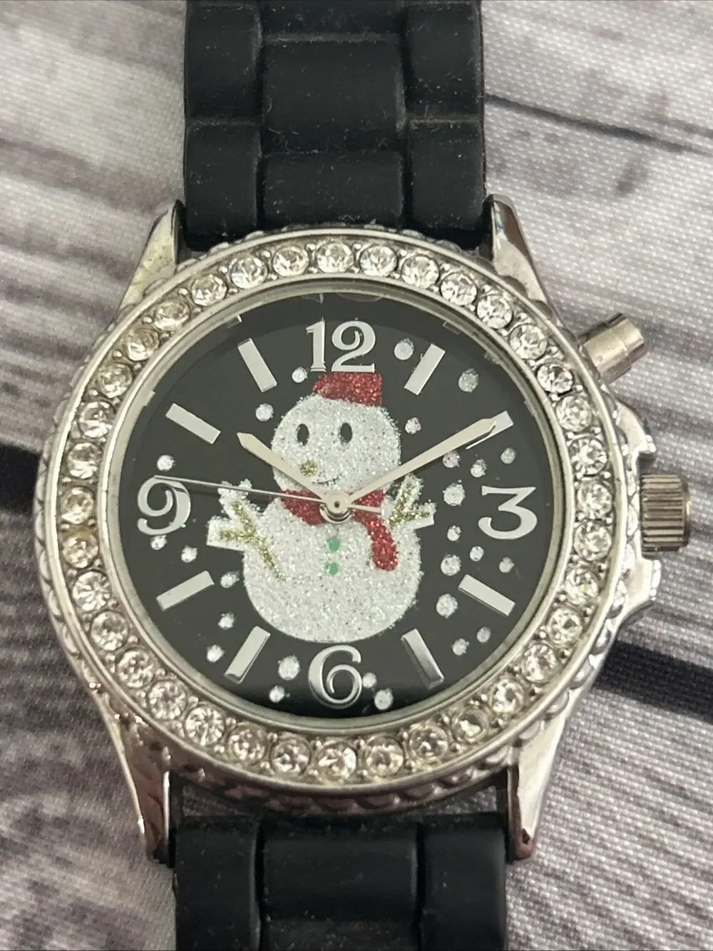 Christmas Snowman Silver Tone Women’s Quartz Watch